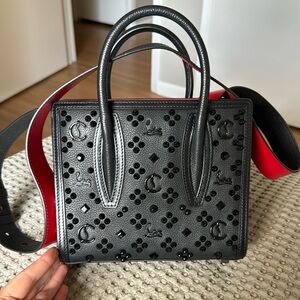 Christian Louboutin Mini Studded Paloma Handbag (Black/Red)